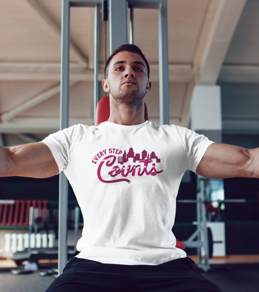 Every Step Counts City Skyline Motivational T-Shirt