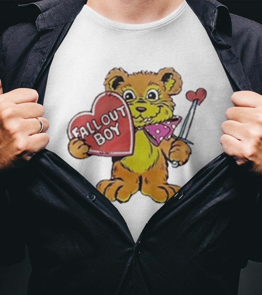 Fallout Boy Every Lover's Got A Little Dagger In Their Hand Bear Holding Heart T-Shirt