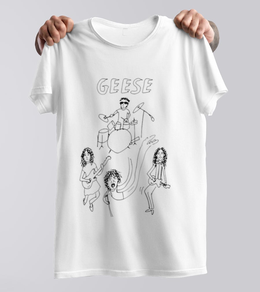 Geese Band Indie Rock Line Drawing Vintage Style Music T-Shirt