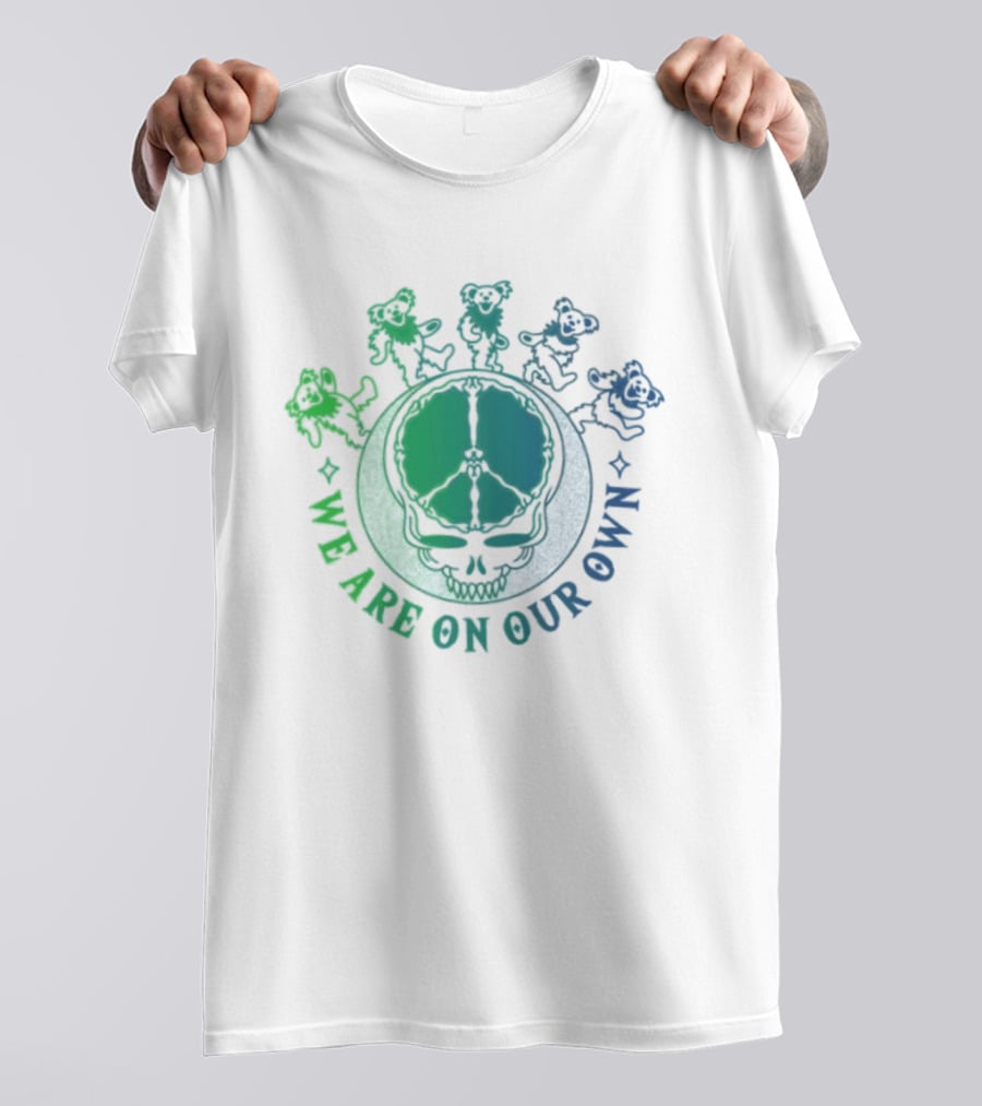 Grateful Dead Dancing Bears We Are On Our Own Peace Skull Moon T-Shirt