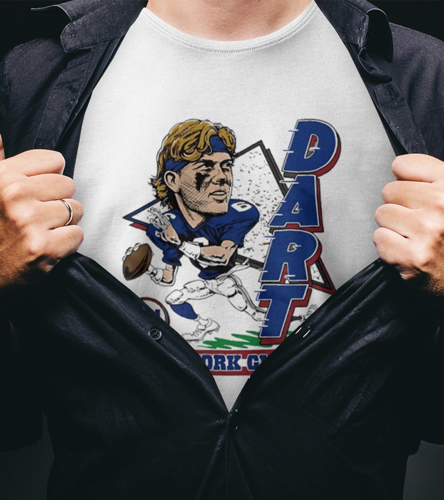 Jaxson Dart New York Giants Quarterback Caricature NFL Football T-Shirt