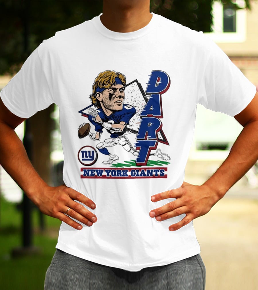 Jaxson Dart New York Giants Quarterback Caricature NFL Football T-Shirt