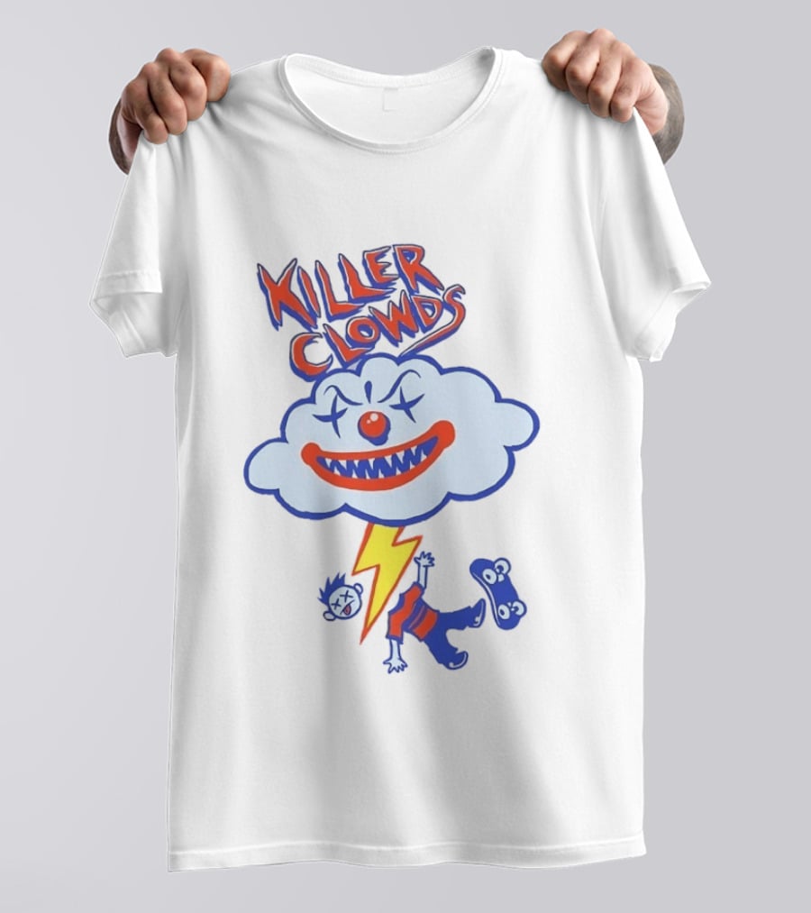 Killer Clowds Clown Cloud Lightning Skater T-Shirt