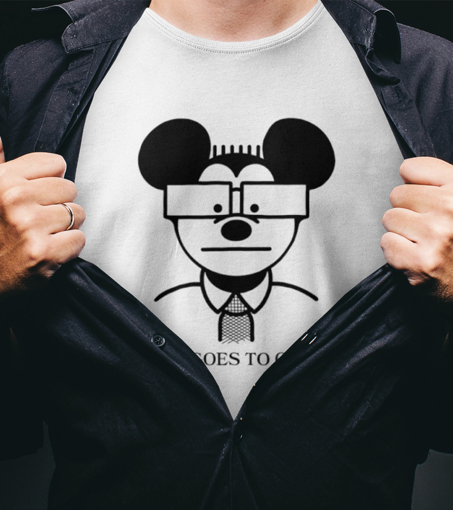 Mickey Goes To College Disney Retro Nerd Glasses T-Shirt