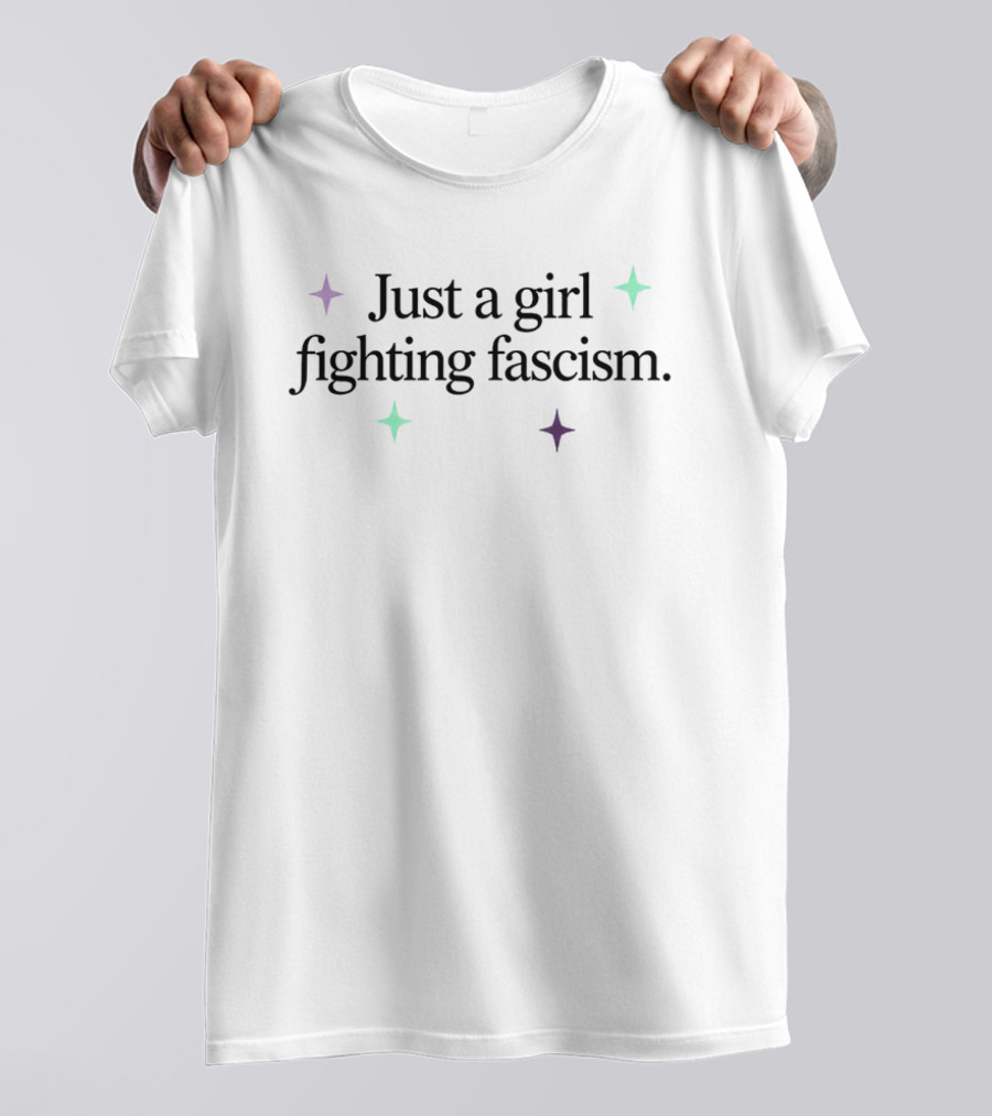 Slavoj Zizek Just A Girl Fighting Fascism Feminist Resistance Stars T-Shirt