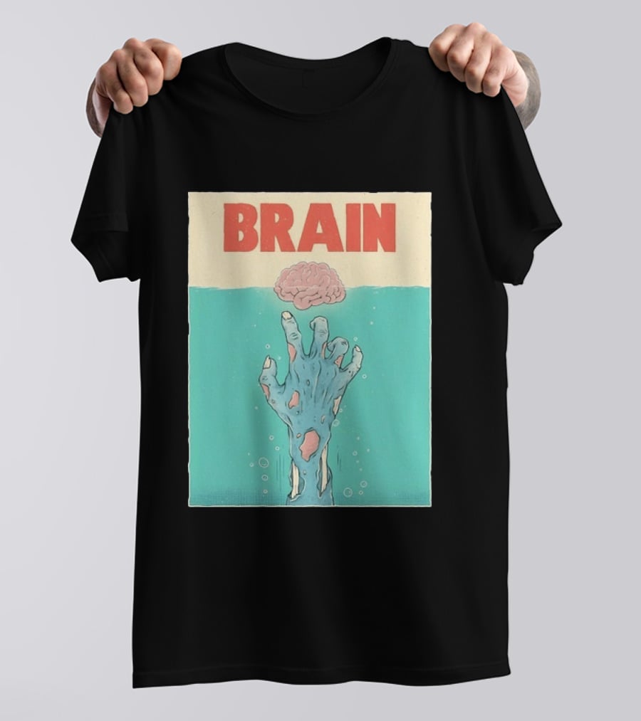 Brain Zombie Hand Horror Undead Creepy T-Shirt