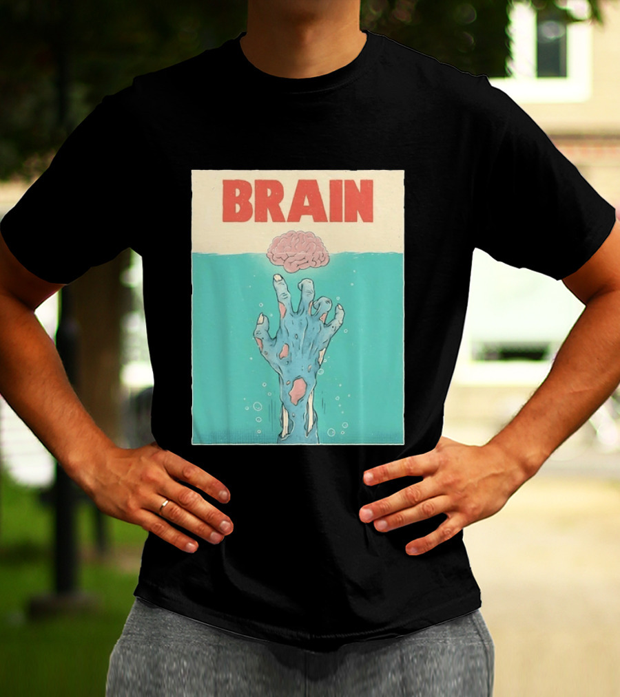 Brain Zombie Hand Horror Undead Creepy T-Shirt