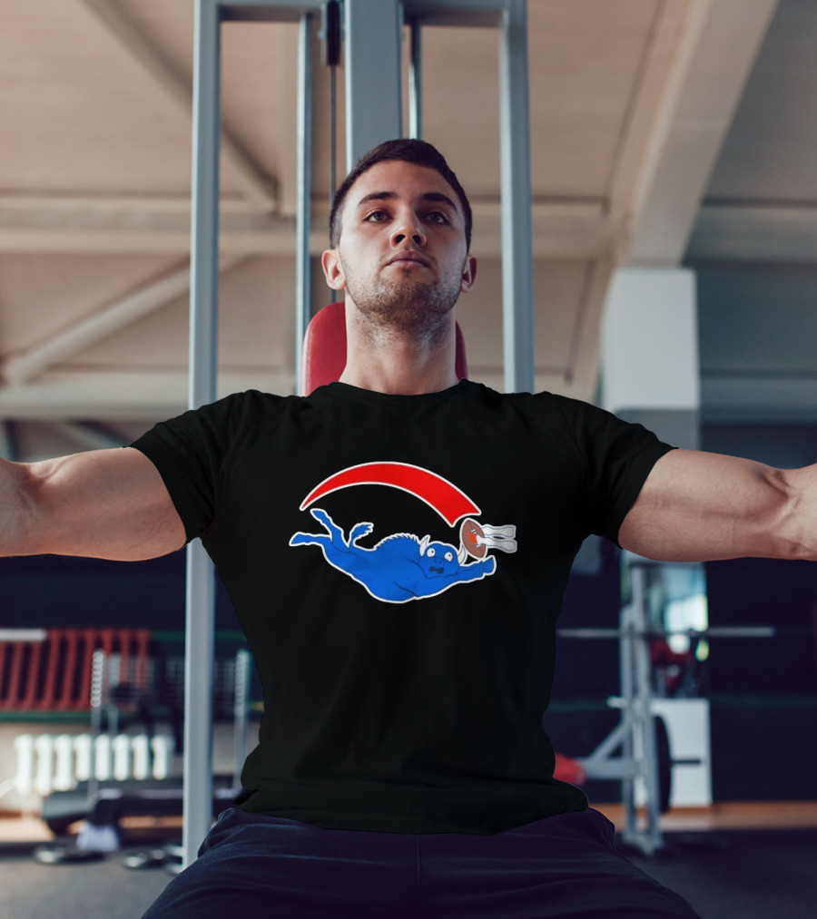Buffalo Bills Cartoon Parody Football Logo Flying Blue Buffalo T-Shirt