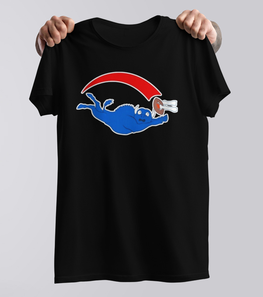 Buffalo Bills Cartoon Parody Football Logo Flying Blue Buffalo T-Shirt