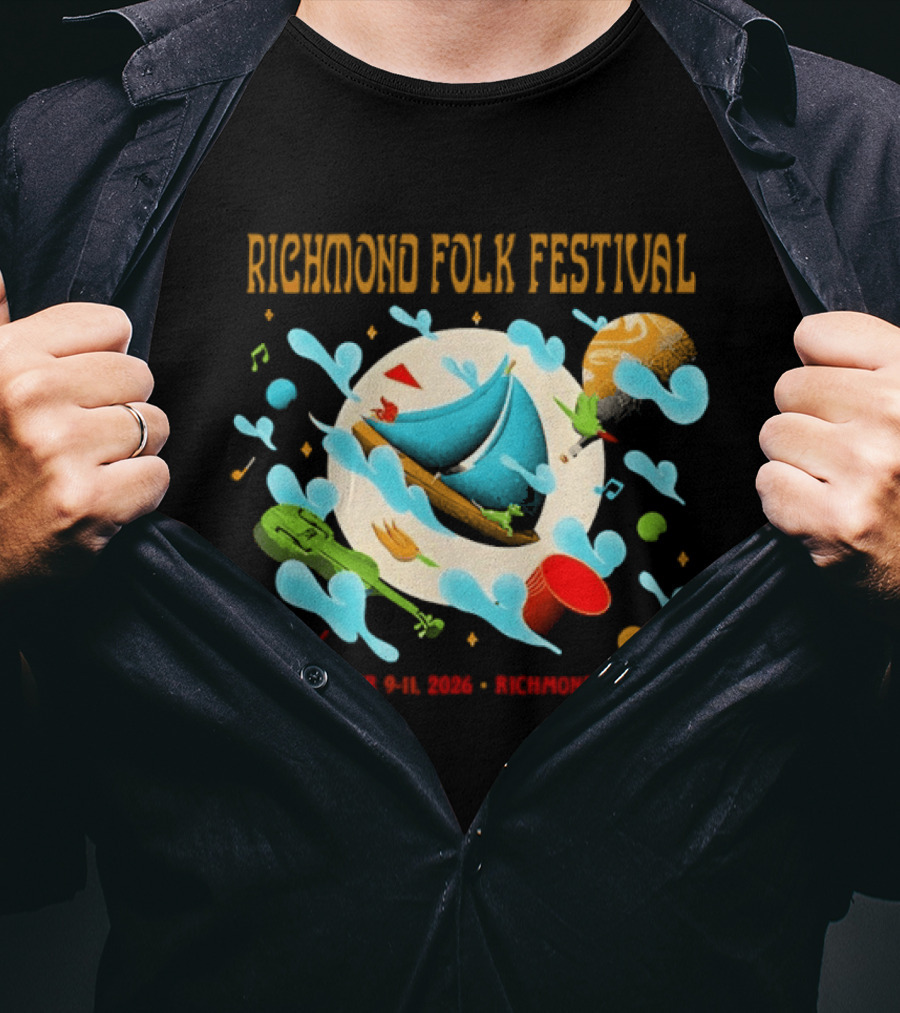 Richmond Folk Festival October 9 11 2026 Richmond VA Music And Food Celebration T-Shirt