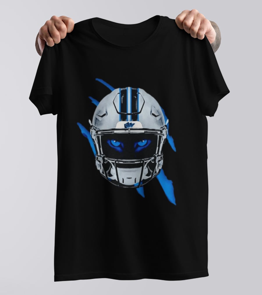Carolina Panthers CLT Blue Eyes Helmet Football T-Shirt