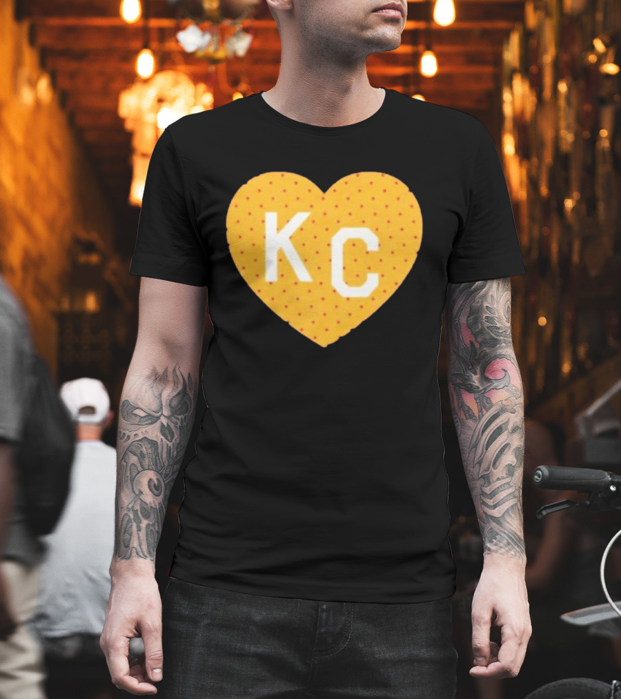 Kansas City Chiefs KC Heart Polka Dot Fan T-Shirt