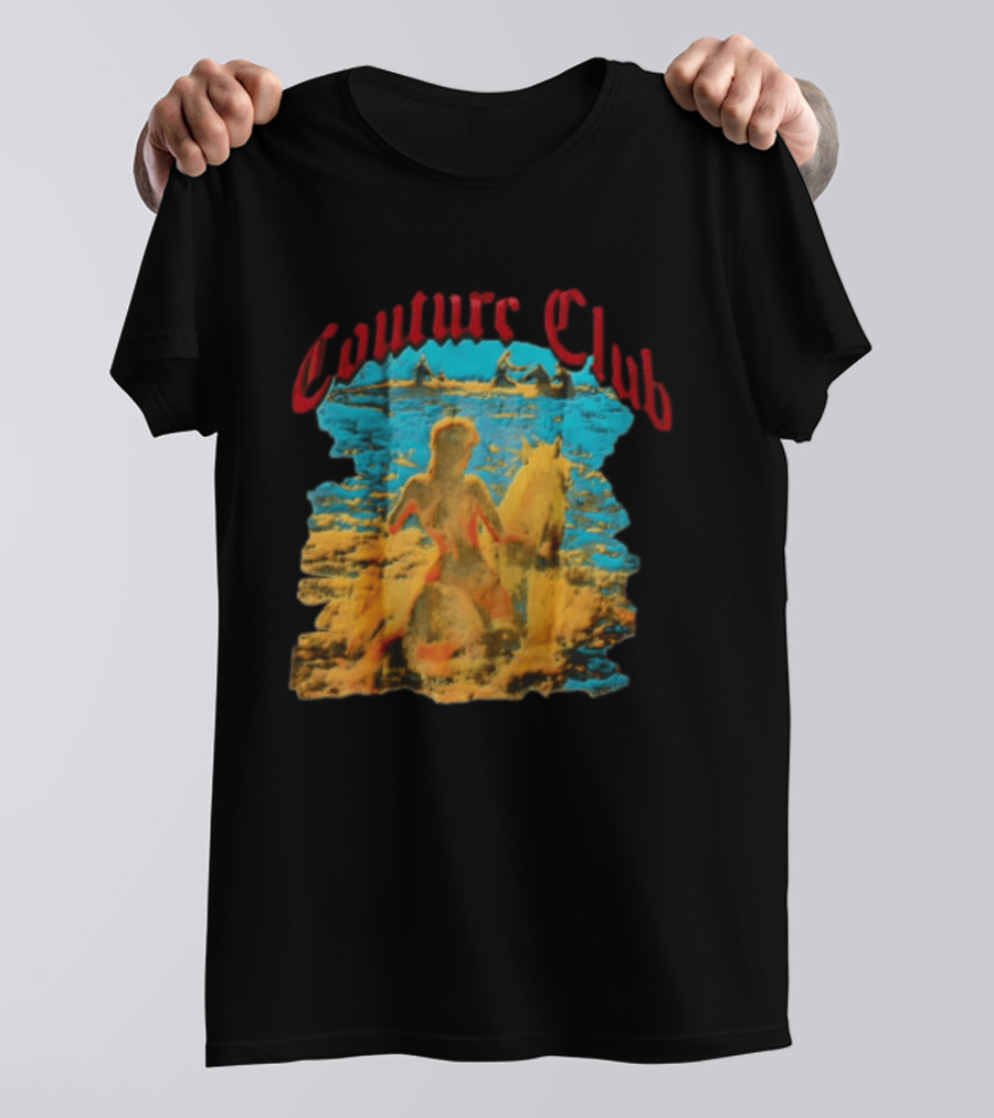 Couture Club Woman Riding Horse Scenic Painting T-Shirt