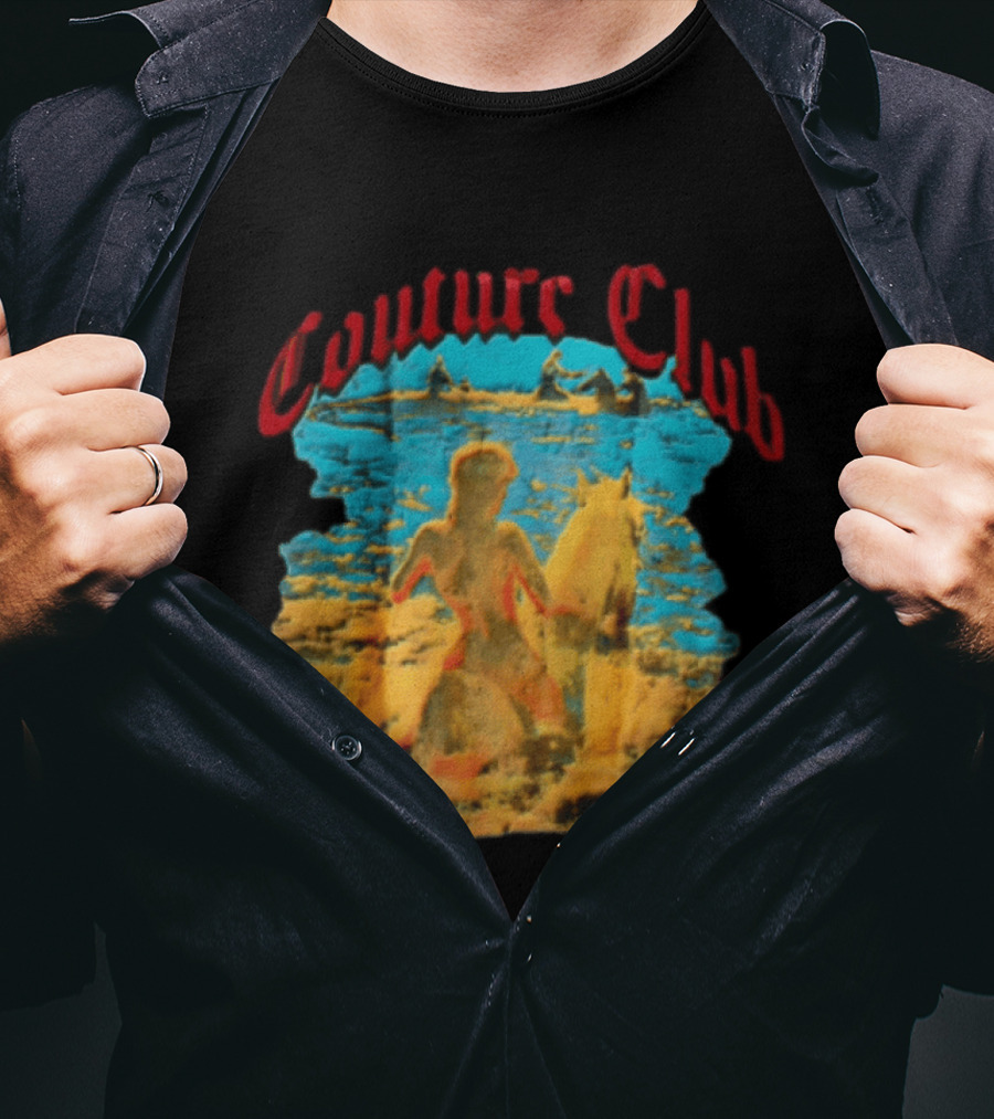Couture Club Woman Riding Horse Scenic Painting T-Shirt