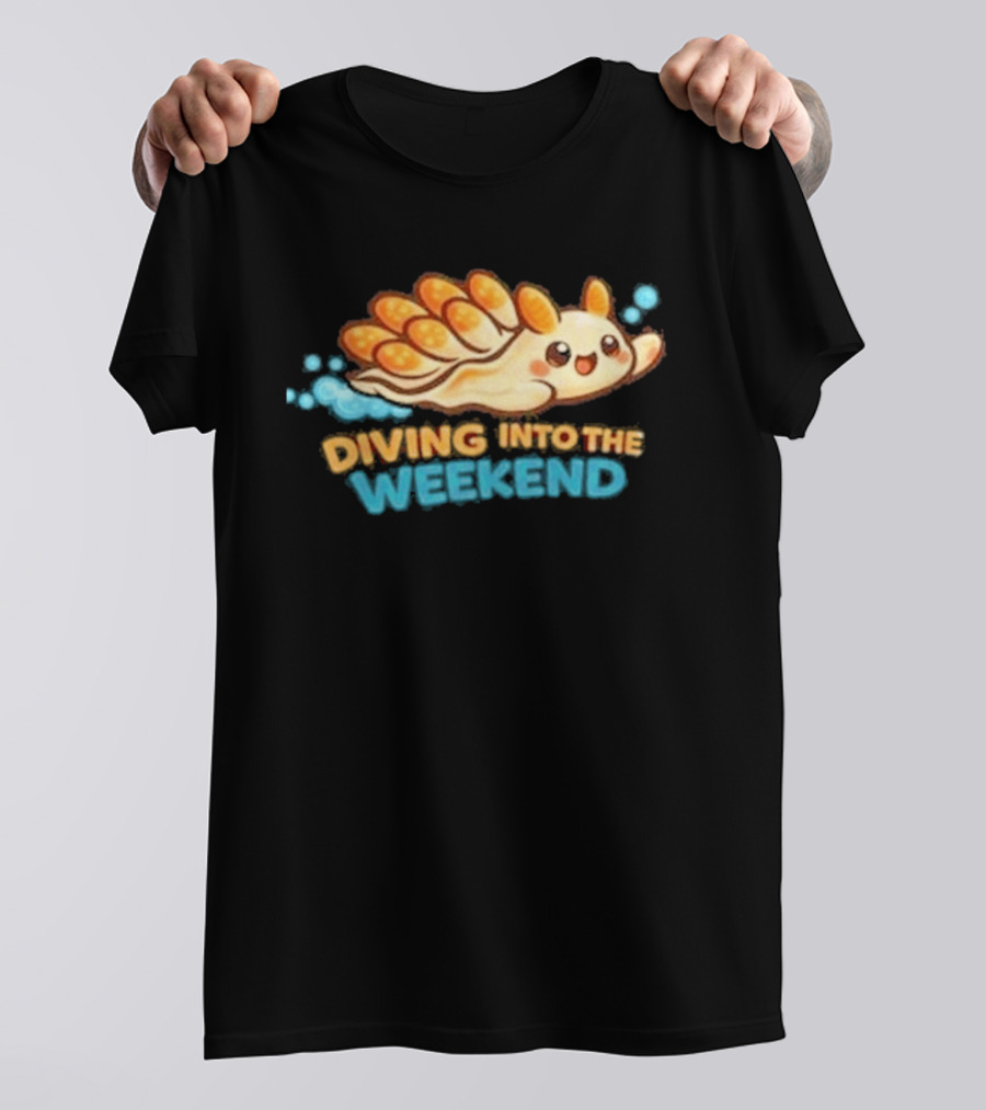Diving Into The Weekend Cute Cartoon Sea Creature T-Shirt
