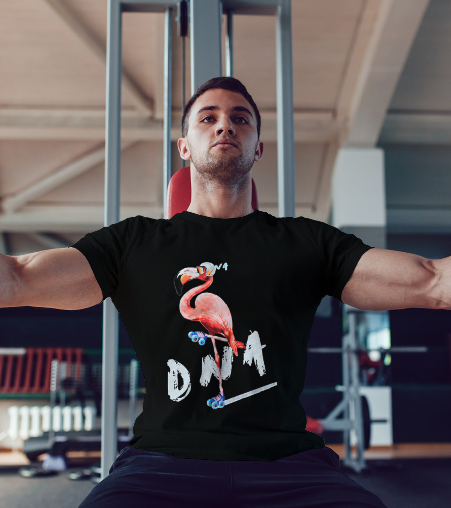 DNA Flamingo Roller Skates Fun Night T-Shirt