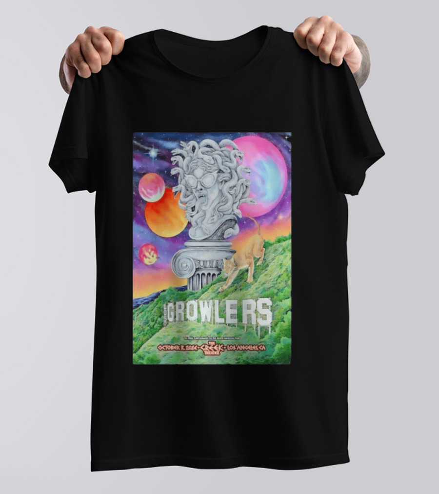 Los Growlers Final Performance Greek Theatre Los Angeles October 3 2024 Statue And Lion T-Shirt