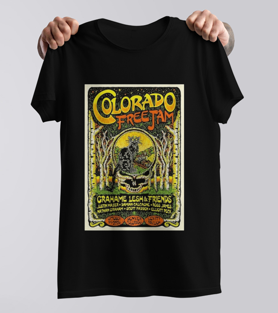 Colorado Free Jam Grahame Lesh & Friends October 3 2026 Levitt Pavilion Denver CO T-Shirt