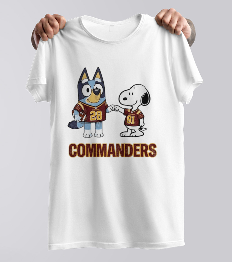 Bluey Snoopy Commanders Football 28 81 T-Shirt