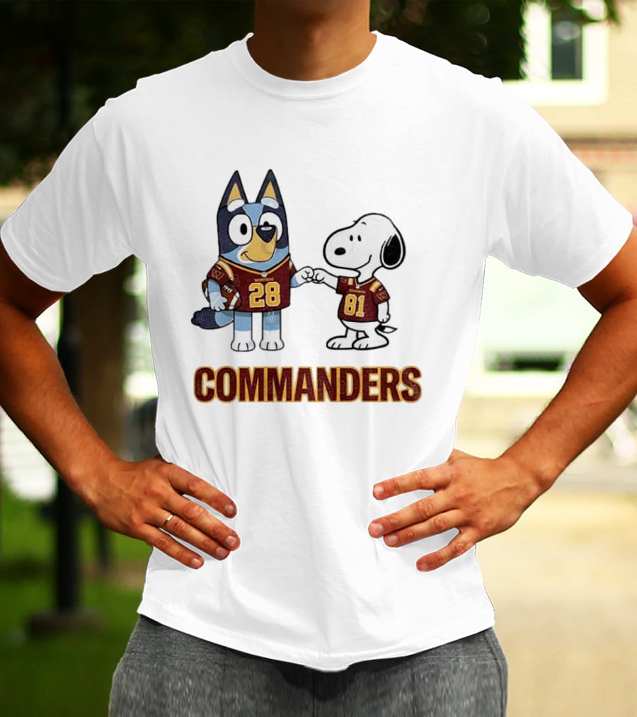 Bluey Snoopy Commanders Football 28 81 T-Shirt