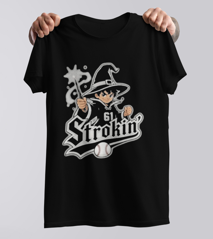 Mike Vasil Wizard Strokin' 61 South Side Chicago White Sox T-Shirt