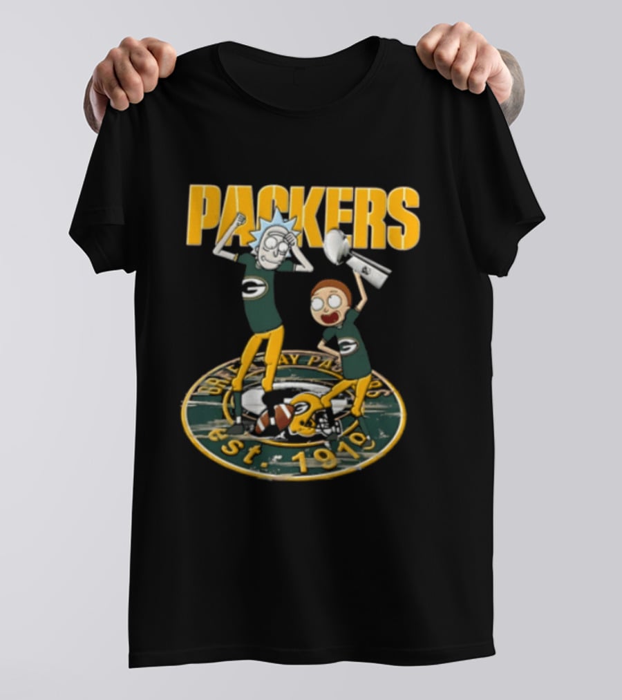 Green Bay Packers Rick Sanchez Morty Smith Est 1919 Packers T-Shirt