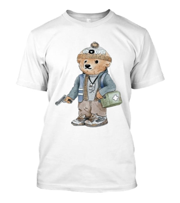 Bryan Bear Toy With Gun And First Aid Kit Beanie T-Shirt