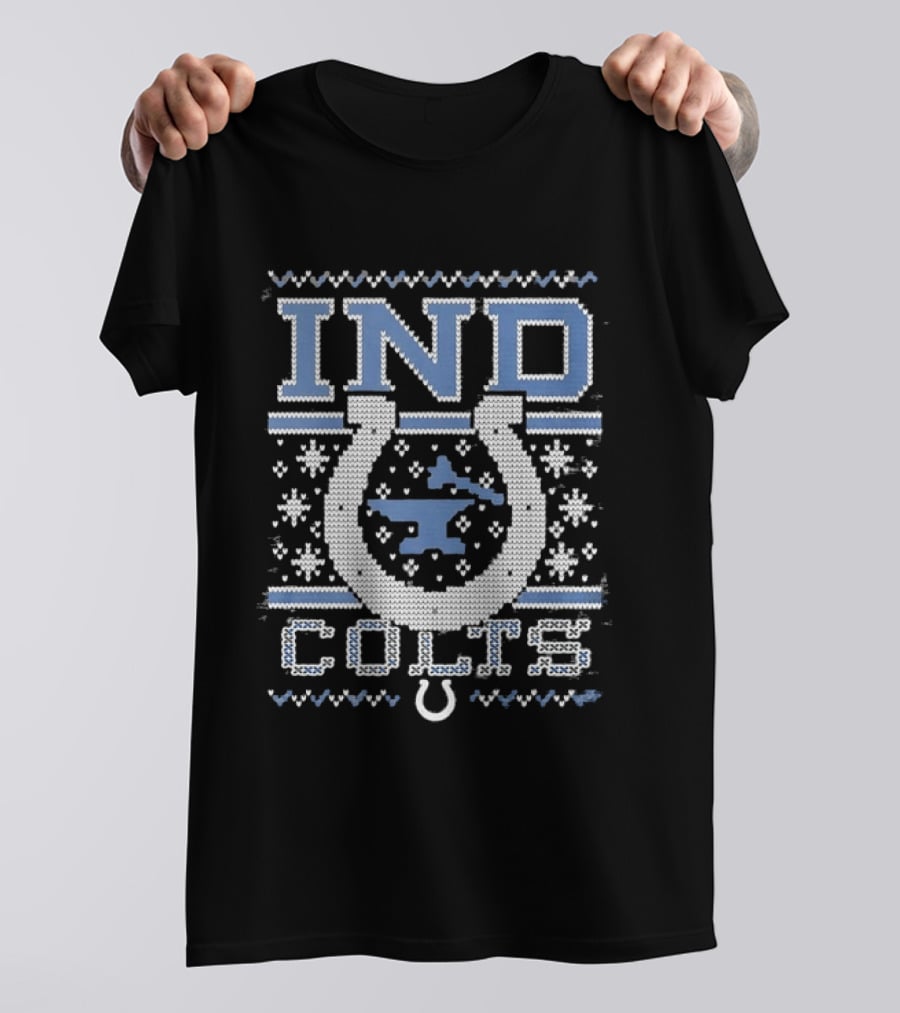 IND Indianapolis Colts Ugly Christmas Sweater Holiday Team Spirit T-Shirt
