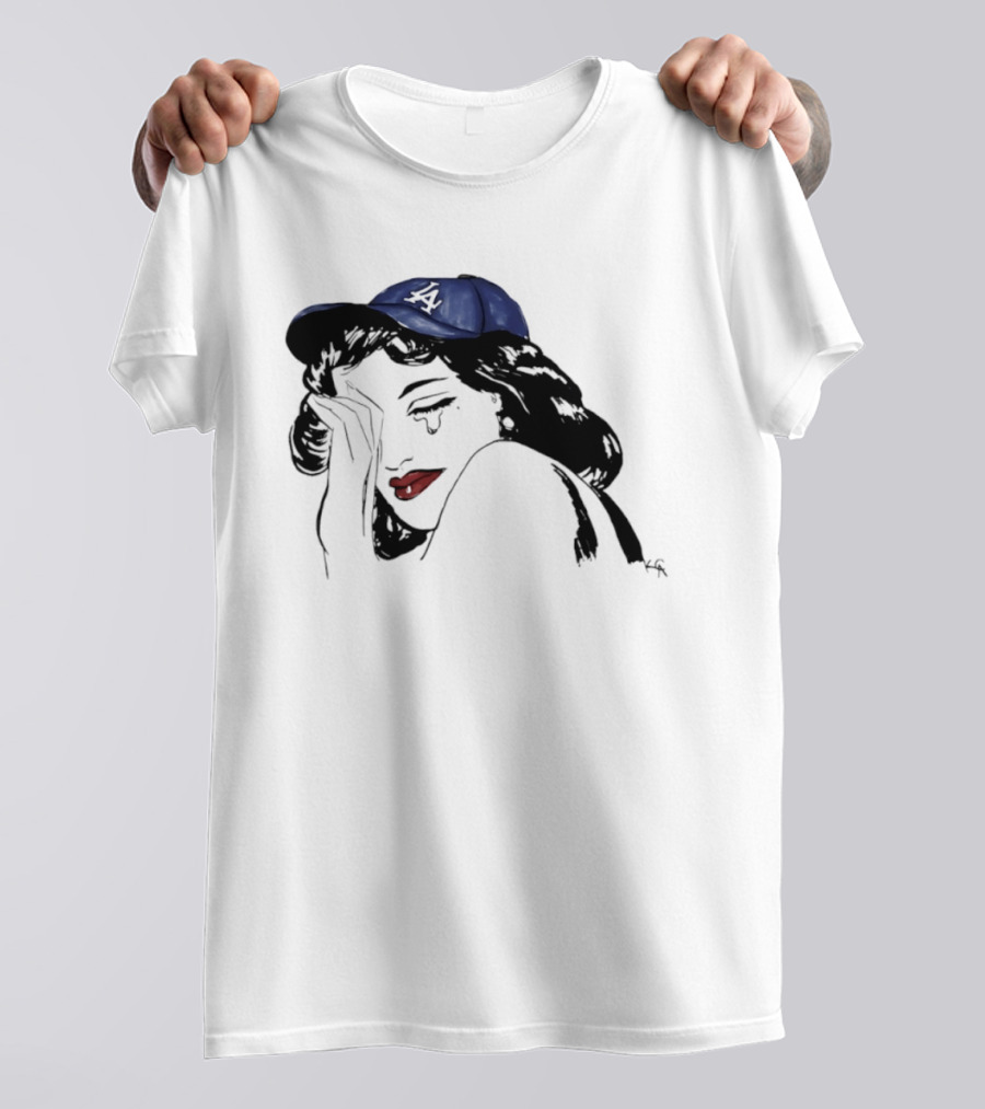 Los Angeles Dodgers Cap Crying Woman Pop T-Shirt