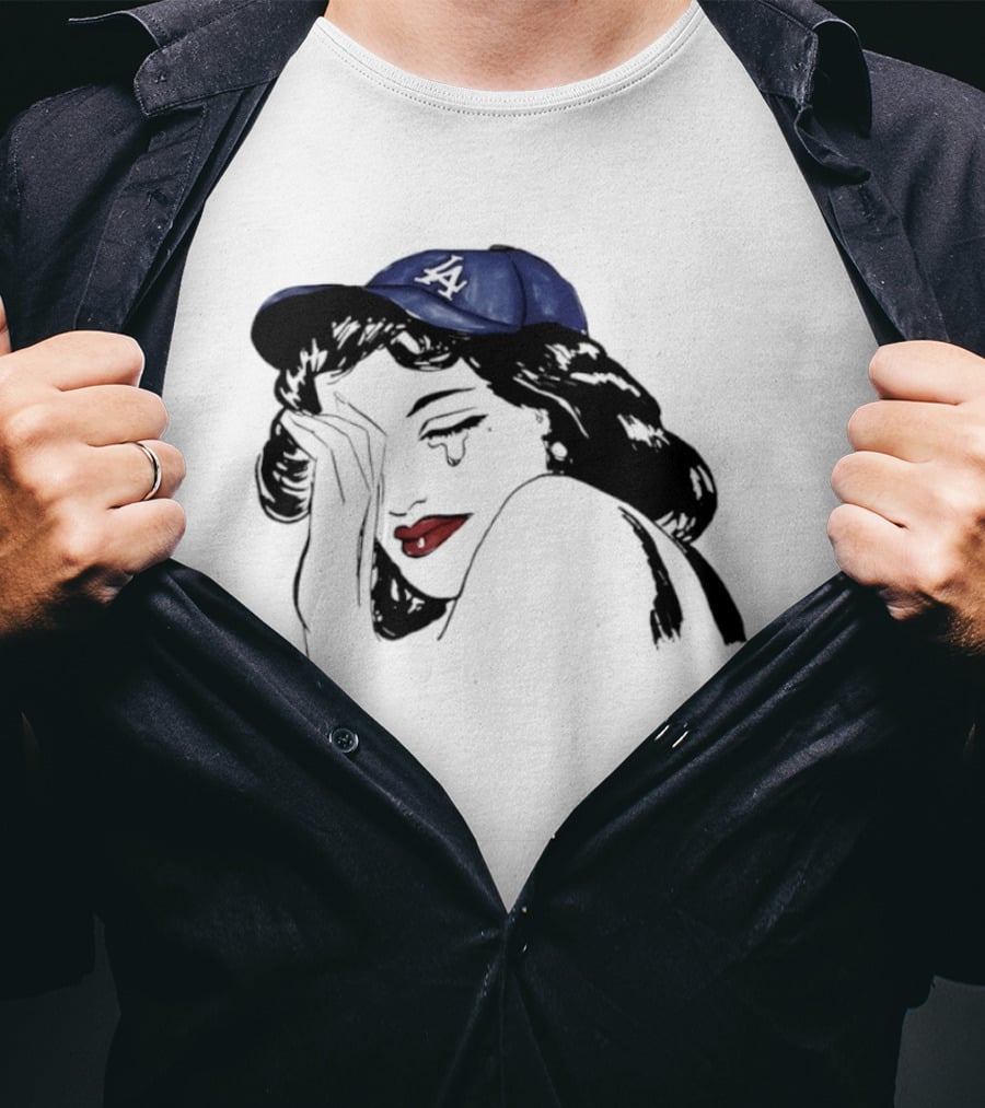 Los Angeles Dodgers Cap Crying Woman Pop T-Shirt