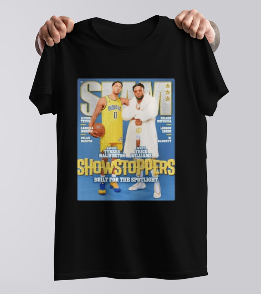 Slam Featuring Tyrese Haliburton And Trick Williams Showstoppers Built For The Spotlight T-Shirt