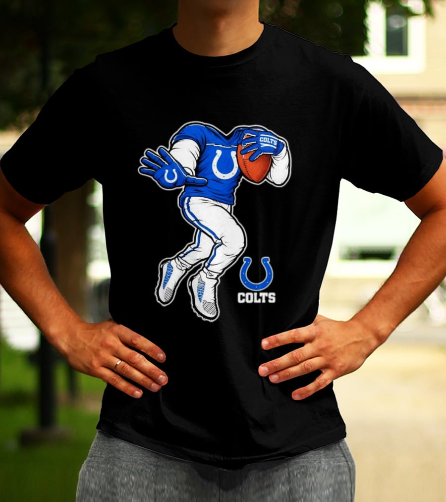 Indianapolis Colts Toddler Yard Rush II Football Player Colts Horseshoe T-Shirt
