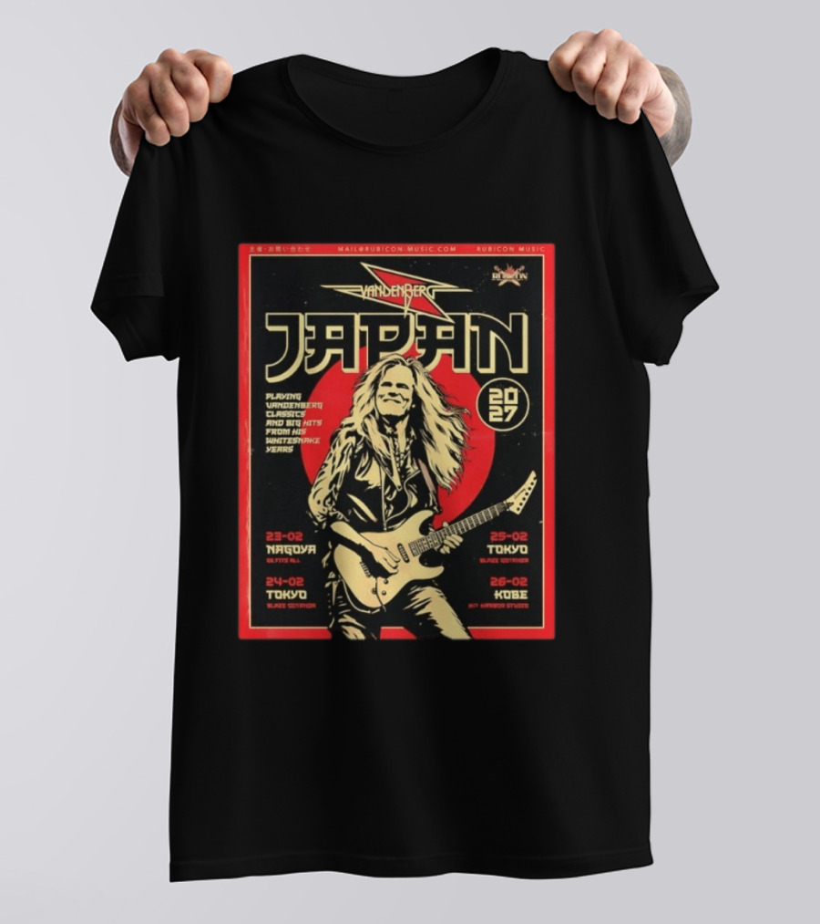 Vandenberg Japan 2027 Tour Nagoya Tokyo Kobe Whitesnake Classics T-Shirt