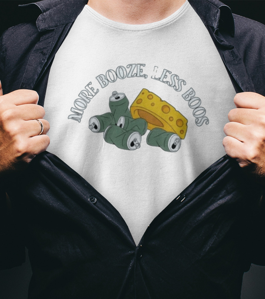 Green Bay Packers More Booze Less Boos Beers And Cheese T-Shirt