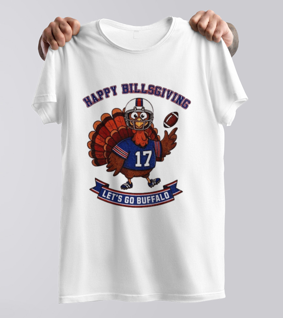 Happy Billsgiving Let's Go Buffalo Turkey 17 Football T-Shirt