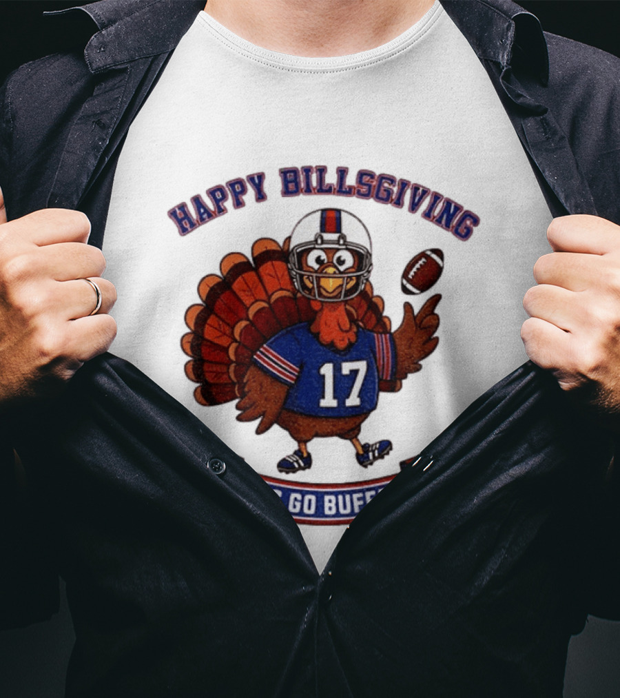 Happy Billsgiving Let's Go Buffalo Turkey 17 Football T-Shirt