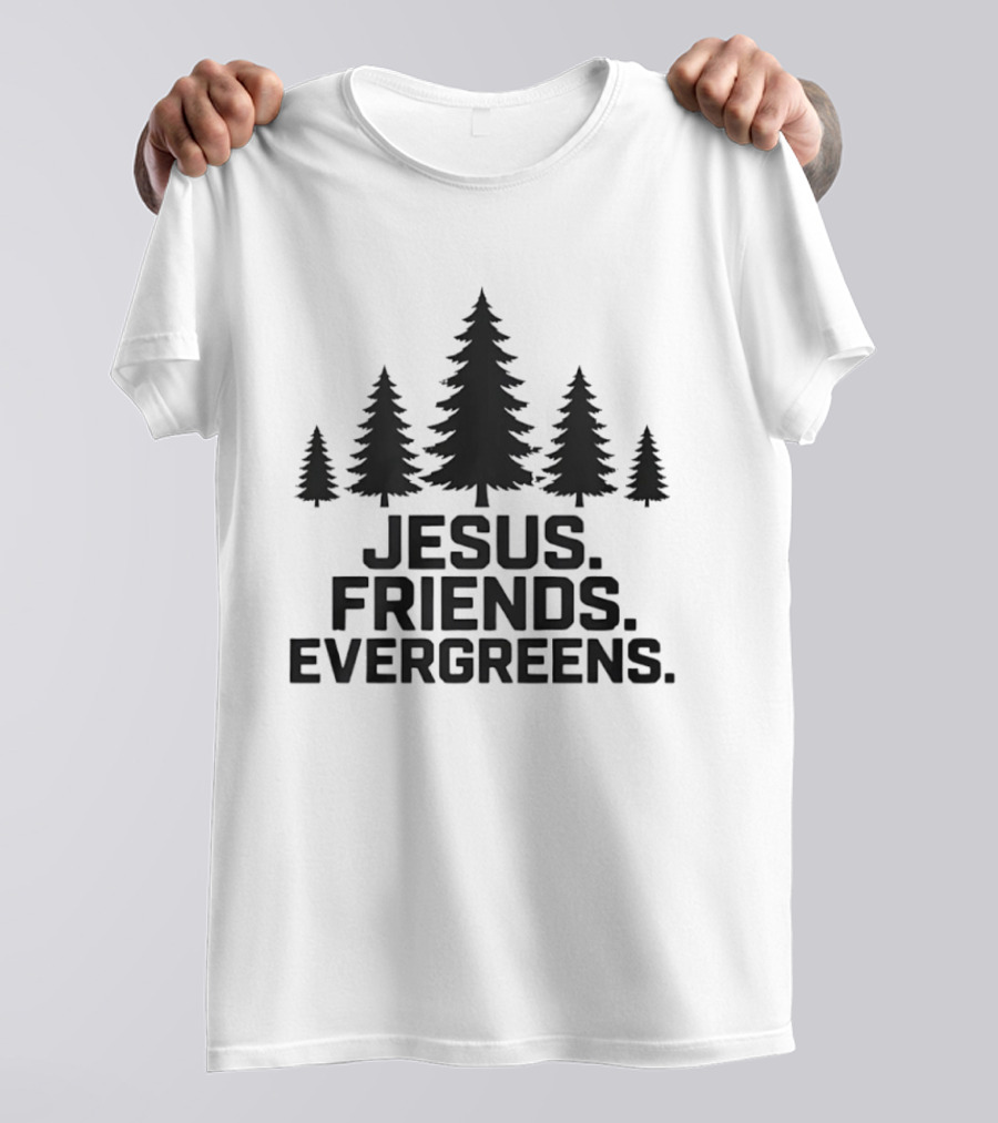 Jesus Friends Evergreens Christian Holiday Tree T-Shirt