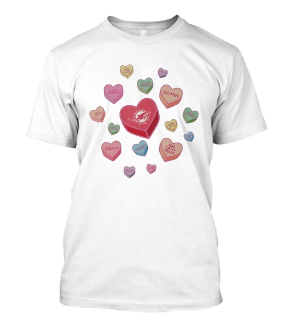 Miami Dolphins Heart Candy Go Fins Sunday Soulmates Overtime Romance MVP Of My Heart T-Shirt