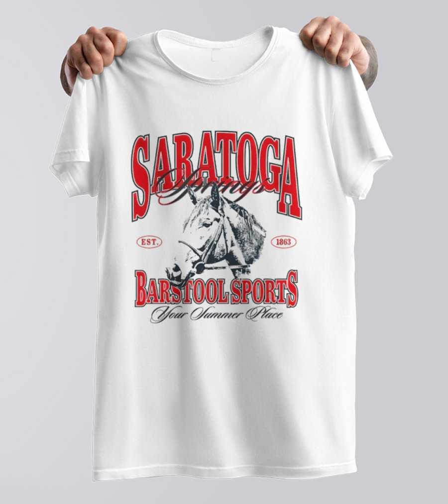 Saratoga Springs Barstool Sports Horse Racing Your Summer Place Est 1863 T-Shirt
