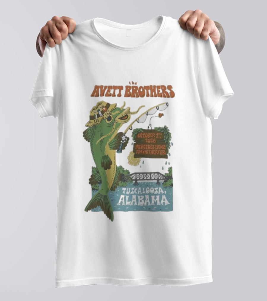 The Avett Brothers Tuscaloosa Alabama October 2nd 2026 Mercedes Benz Amphitheater Tour T-Shirt