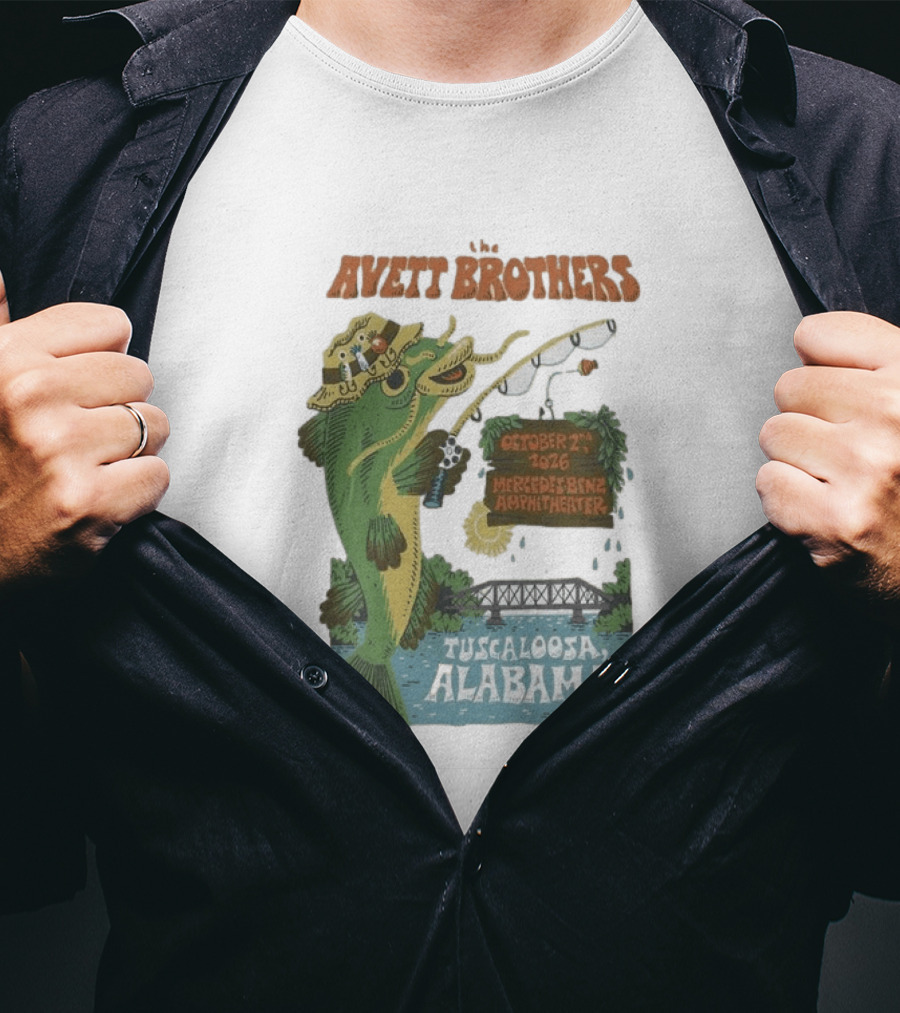 The Avett Brothers Tuscaloosa Alabama October 2nd 2026 Mercedes Benz Amphitheater Tour T-Shirt