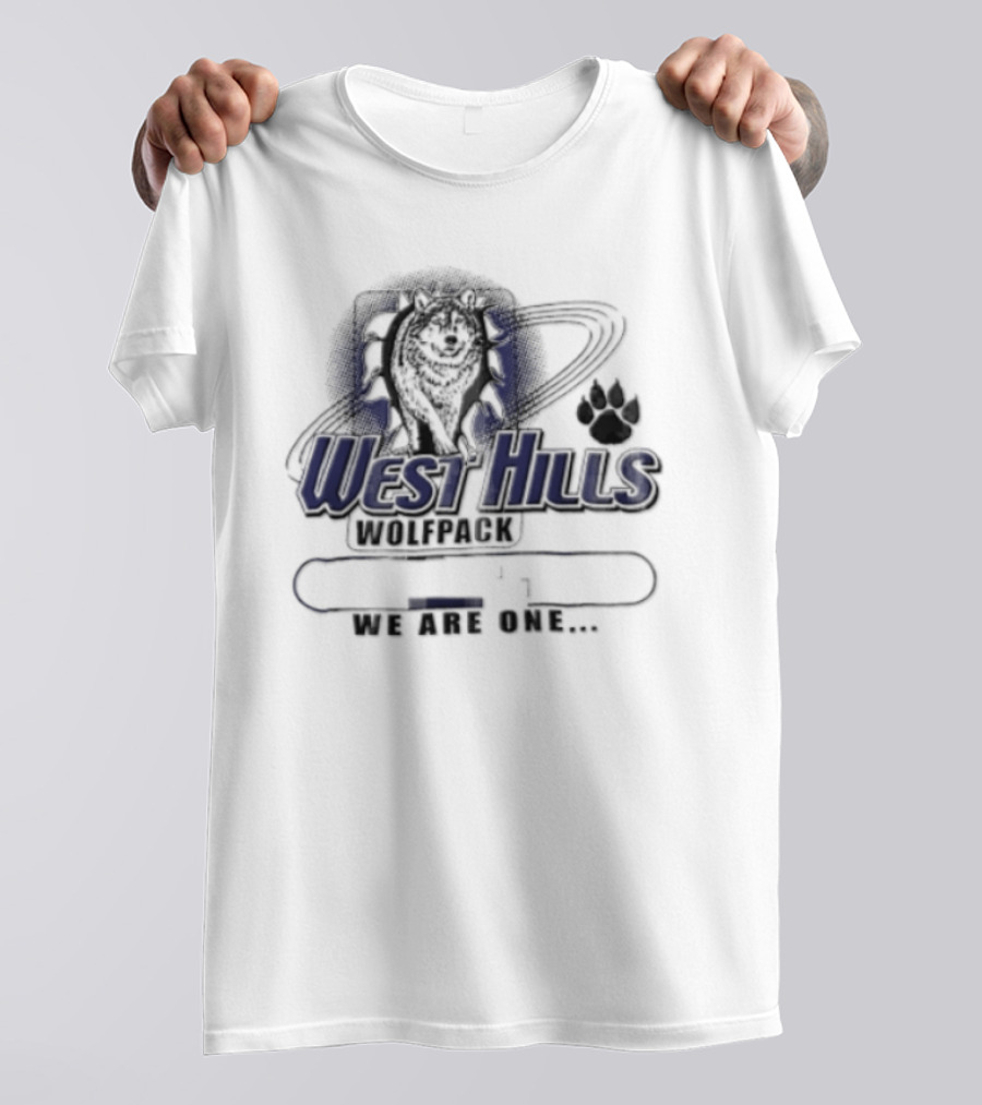 West Hills Wolfpack We Are One Wolf Head Paw T-Shirt