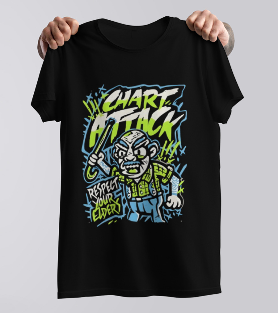 Chart Attack Respect Your Elders Grumpy Old Man T-Shirt