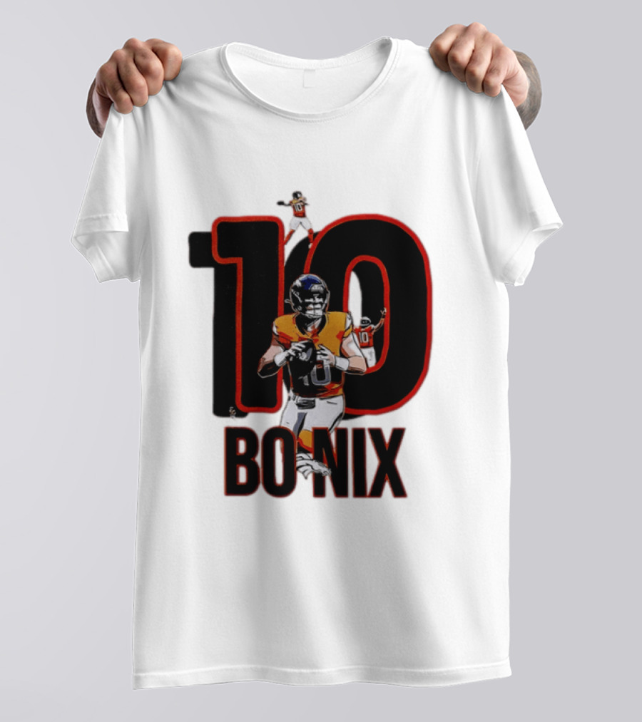 10 Bo Nix Denver Broncos Football Quarterback T-Shirt