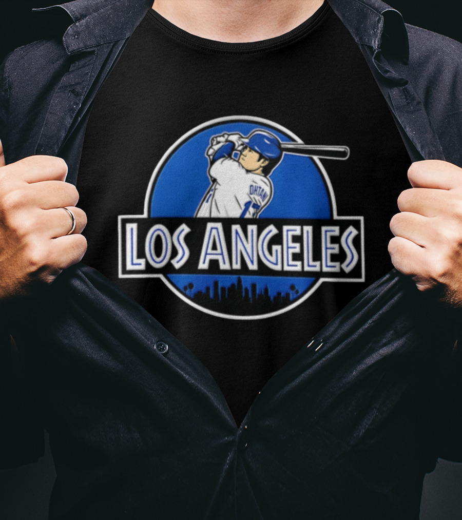 Shohei Ohtani Los Angeles Dodgers Baseball Player Skyline T-Shirt