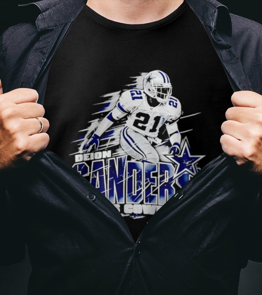 Deion Sanders Dallas Cowboys 21 Star Football Legend T-Shirt