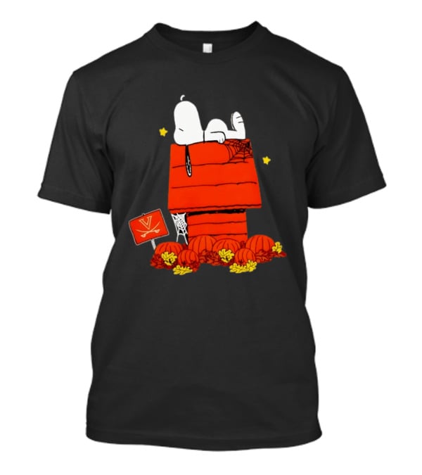 Snoopy Halloween Doghouse Virginia Cavaliers College Football Peanuts Pumpkins T-Shirt