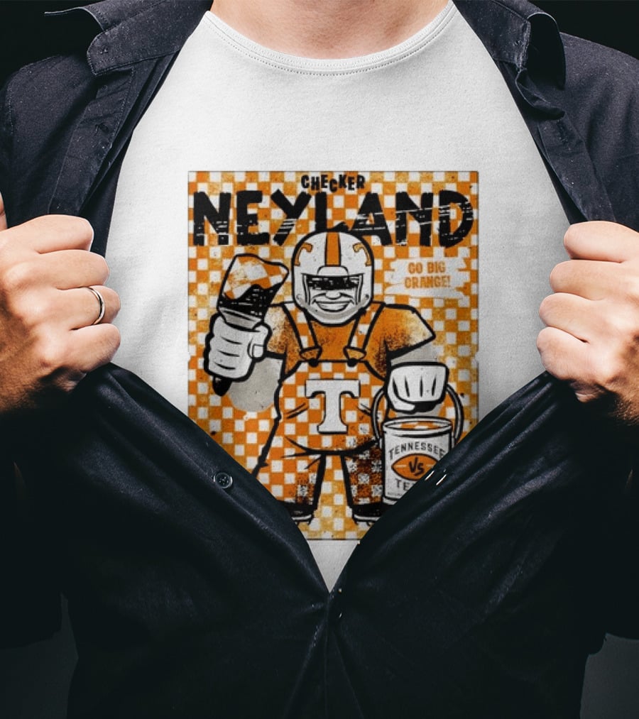 Checker Neyland Go Big Orange Tennessee Volunteers VS Texas Saturday T-Shirt