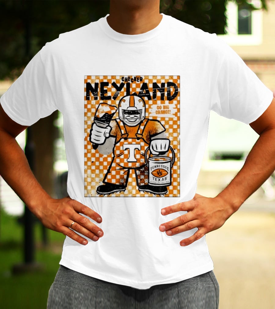 Checker Neyland Go Big Orange Tennessee Volunteers VS Texas Saturday T-Shirt