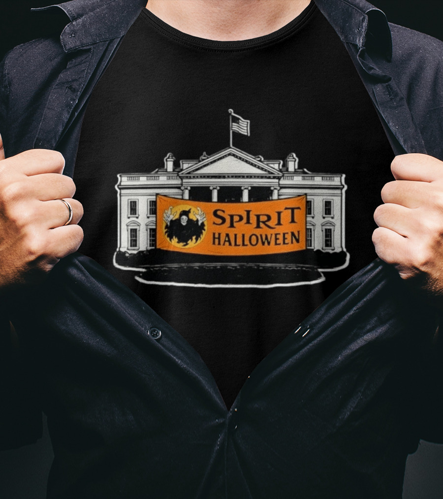 Spirit Halloween White House Haunted Spooky Banner T-Shirt